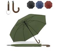 Sapor Design Umbrella Stick Umbrella Stormproof Automatic Windproof XXL Large & Stable for 2 People Women & Men Golf Umbrella Travel - 123 cm Diameter Elegant, Green - Classic, Classic - Runder Griff