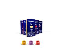 Sapore Coffee Variety Pack - x60 Capsules - Aluminium Coffee Pods Compatible with Nespresso Original line - 3 different roasts: Ristretto, Lungo, Espresso, Made in Italy