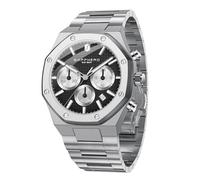 SAPPHERO Watches for Men Chronograph 50M Waterproof Octagonal Stainless Steel Analog Quartz Date Men's Wrist Watch Luxury Classic Business Dress Watches Elegant Gifts for Men 2111-Silverblack