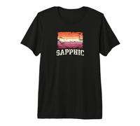 Sapphic Lesbian Pride Flag WLW Vintage Grunge Premium T-Shirt