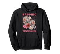 Sapphic Tendencies Femme Lesbian Subtle WLW Sugar Skull LGBT Pullover Hoodie