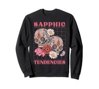 Sapphic Tendencies Femme Lesbian Subtle WLW Sugar Skull LGBT Sweatshirt