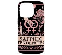 Sapphic Tendencies Femme Lesbian WLW LGBTQ Pride Tarot Retro Case for iPhone 14 Pro