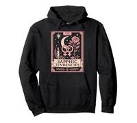 Sapphic Tendencies Femme Lesbian WLW LGBTQ Pride Tarot Retro Pullover Hoodie