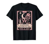 Sapphic Tendencies Femme Lesbian WLW LGBTQ Pride Tarot Retro T-Shirt