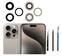 Sapphire 15 Pro Max Rear Camera Lens Replacement for iPhone 15 Pro Max Back Camera Lens Glass Replacement with Repair Tool Kit