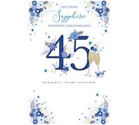 Sapphire 45th Anniversary Card Champagne Foil Finish Lovely Verse