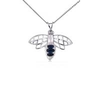 Sapphire Bee Pendant Necklace Ojewellery Silver 18 inches