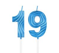 Sapphire Birthday Candle,Sapphire Blue 19th Birthday Candle,Deep Blue Number 19 Candles for Cake,Women Men 19th Birthday Decorations,3D Blue Candle Cake Topper Supplies for Birthday Party Weddings