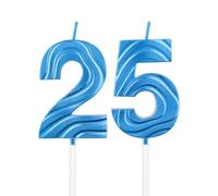 Sapphire Birthday Candle,Sapphire Blue 25th Birthday Candle,Deep Blue Number 25 Candles for Cake,Women Men 25th Birthday Decorations,3D Blue Candle Cake Topper Supplies for Birthday Party Weddings