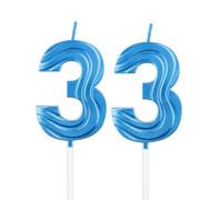 Sapphire Birthday Candle,Sapphire Blue 33rd Birthday Candle,Deep Blue Number 33 Candles for Cake,Women Men 31st Birthday Decorations,3D Blue Candle Cake Topper Supplies for Birthday Party Weddings