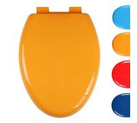 Sapphire Blue V-Shaped Toilet Seat, Quiet No Slam, Thick PP Material, Quick Release Hinge, Adjustable 44-47cm, 17.3-18.5, Comfortable & WC Lid (ge)