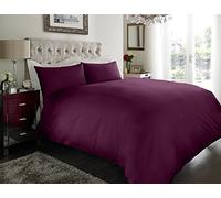 Sapphire Collection 100% Egyptian Cotton 200 Thread Count Duvet Cover With Pillow Case Bedding Set (Double, Aubergine)