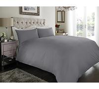 Sapphire Collection 100% Egyptian Cotton 200 Thread Count Duvet Cover With Pillow Case Bedding Set (Single, Grey)