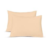 Sapphire Collection 2 x Luxury Pair of Housewife Pillow Cases Non Iron Percale Bedroom Bedding Pillow Cover (Mocha)