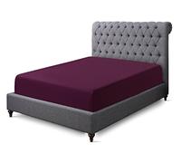 Sapphire collection 200 Thread Count 100% Egyptian Cotton Fitted Sheet (Double, Aubergine)