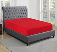 Sapphire collection 200 Thread Count 100% Egyptian Cotton Fitted Sheet (King, Red)