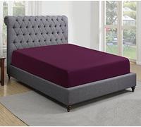 Sapphire collection 200 Thread Count 100% Egyptian Cotton Fitted Sheet (Super King, Aubergine)