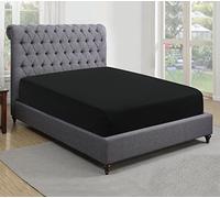 Sapphire collection 200 Thread Count 100% Egyptian Cotton Fitted Sheet (Super King, Black)