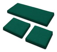 Sapphire Collection 3 Pieces Replacement Cushions Set for Rattan Chairs Sofa Patio Garden Outdoor Furniture - Water Resistant, Lightweight, and Durable - Multiple Colors Available (Green)