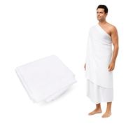 Sapphire Collection Ahram Ihram Set for Men - 2 White Cotton Towels for Hajj & Umrah, Ehram Clothing - Soft, Absorbent & Lightweight Fabric