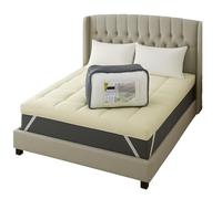 Sapphire Collection Bamboo Mattress Topper - 10 cm Thick Luxury Orthopedic Top Cover for Back Pain Relief, Virgin Hallow Fiber Filling & Machine Washable Bamboo Cover (King (152x200 cm))