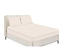 Sapphire Collection Fitted Sheet Non Iron Percale 180 Thread Count Polycotton Plain Fitted Sheets (Double, Mocha)