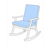 Sapphire Collection High Back Chair Cushion Seat Pad Waterproof for Garden & Patio Chairs 96x41x5cm Soft & Comfy Seat Pads for Indoor/Outdoor Use Foldable Durable Patio, Rocking Chair Pads (Sky Blue)