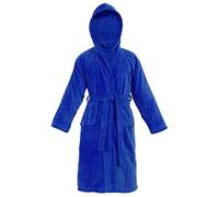 Sapphire Collection Kids Boys Girls 100% Cotton Bathrobe Hooded Terry Towelling Shawl Collar Bath Robe Bath Robe Dressing Gown 7 Colours Age 8-14 (AGE 6-8, Royal Blue)
