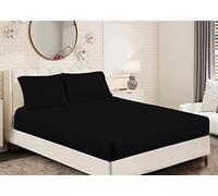 Sapphire Collection Luxury Percale Non Iron Black Fitted Sheet Size (Super King)