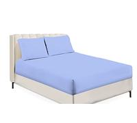 Sapphire Collection Luxury Percale Non Iron Blue Fitted Sheet Size - Single