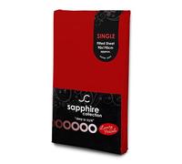 Sapphire Collection Luxury Percale Non Iron Red Fitted Sheet Size - Single