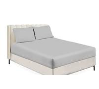 Sapphire Collection Luxury Percale Non Iron Silver Fitted Sheet Size (Double)