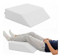 Sapphire Collection Orthopedic Leg Elevation Wedge Pillow High Grade Foam Support for Sleeping, Swelling, Sciatica, Back, Hip, Knee Pain Relief Boosts Circulation Washable Cover 60x50x15cm (White)