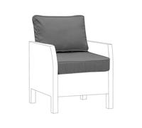 Sapphire Collection Outdoor Garden Rattan seat cushions Water Resistant Pad for Keter Allibert California Furniture Patio Chair Cushion Padding (2 Pc Grey Armchair)