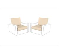 Sapphire Collection Outdoor Garden Rattan seat cushions Water Resistant Pad for Keter Allibert California Furniture Patio Chair Cushion Padding (4 Pc Cream 2 Seater)