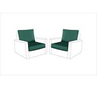 Sapphire Collection Outdoor Garden Rattan seat cushions Water Resistant Pad for Keter Allibert California Furniture Patio Chair Cushion Only Padding (4 PC Green 2 Seater)