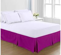 Sapphire Collection PLAIN DYED POLY COTTON PLEATED PLATFORM BASE VALANCE SHEETS (Single, Fuchsia)