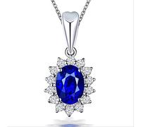 Sapphire Diamond Pendant Party Wedding Pendants Chain Necklace For Women Charm Jewelry