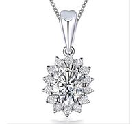 Sapphire Diamond Pendant Party Wedding Pendants Chain Necklace For Women Charm Jewelry