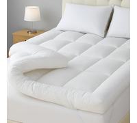 Sapphire Mattress Topper - 10 cm Thick With Elastic Corner Straps, Quilted Bed Topper Soft & Fluffy. Hypoallergenic Virgin Hollow Fiber! (Double - 137x190 cm)