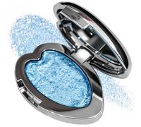 Sapphire Night Single Eyeshadow - Vivid Blue Glitter Shimmer Powder for Radiant Eye Looks, Heart-Shaped Pan with Mirror Compact, Buildable Sparkle Finish for Day-to-Night Make-Up