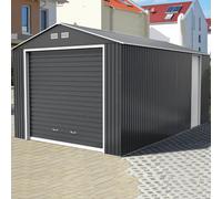 Store More Sapphire Olympian Fronted Apex Metal Garage 12x26ft Grey