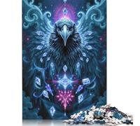 Sapphire Raven Stonimal Puzzle for Adults 500 Pieces Wood Puzzles Jigsaw Puzzles for Adults Educational Game Challenge Toy 500pcs (52x38cm)