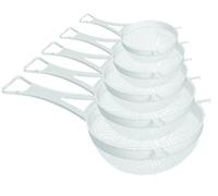 Sapphire’s Choice Set of 5 Plastic Strainer, Multi-Purpose Fine Nylon Mesh Sieve, Mesh Strainer for Baking, Non-Corrosive Fine mesh Sieve, Tea Colander(White) (Set of 5)