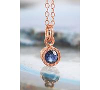 Sapphire September Birthstone Sterling Silver Necklace Otis Jaxon London Rose Gold One Size