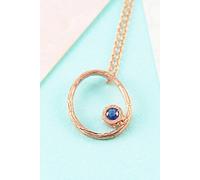 Sapphire September Birthstone Sterling Silver Oval Necklace Otis Jaxon London Rose Gold One Size