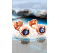 Sapphire September Birthstone Sterling Silver Stud Earrings Otis Jaxon London Rose Gold One Size