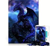 Sapphire Stardust Dragon 1000 Piece Jigsaw Puzzles for Adults Jigsaw Think Toy Home Enjoy Fine Cut Santa Wish Gift (38x52cm)