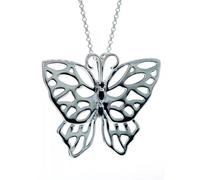 Sapphire Statement Butterfly Necklace Ojewellery Dark Blue 22 inches